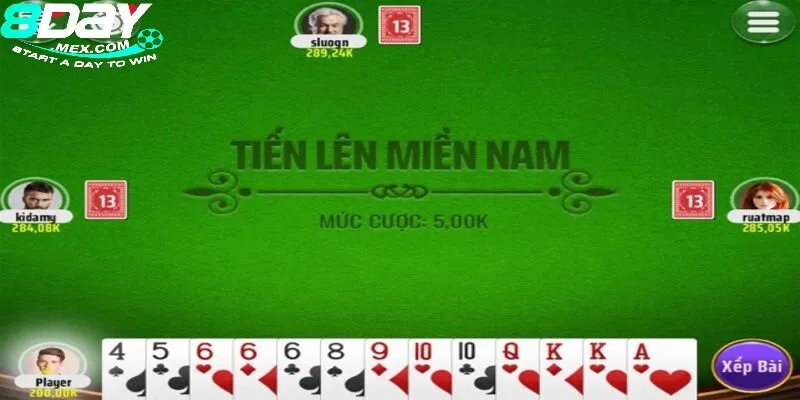 Tiến Lên Miền Nam 8Day: Cách Chơi Cá Cược Trực Tuyến Hấp Dẫn 1 Tiến Lên Miền Nam 8day là trò chơi bài phổ biến.